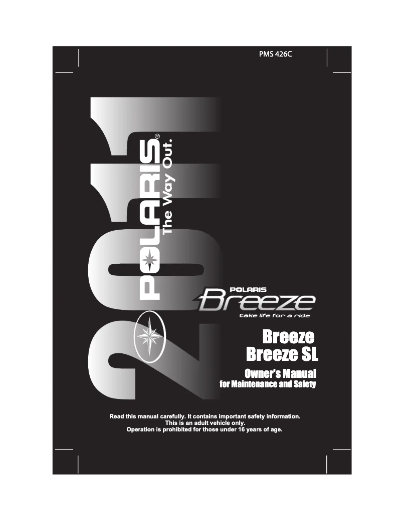 Page n°1 - Manuel utilisateur Polaris Breeze (2011)