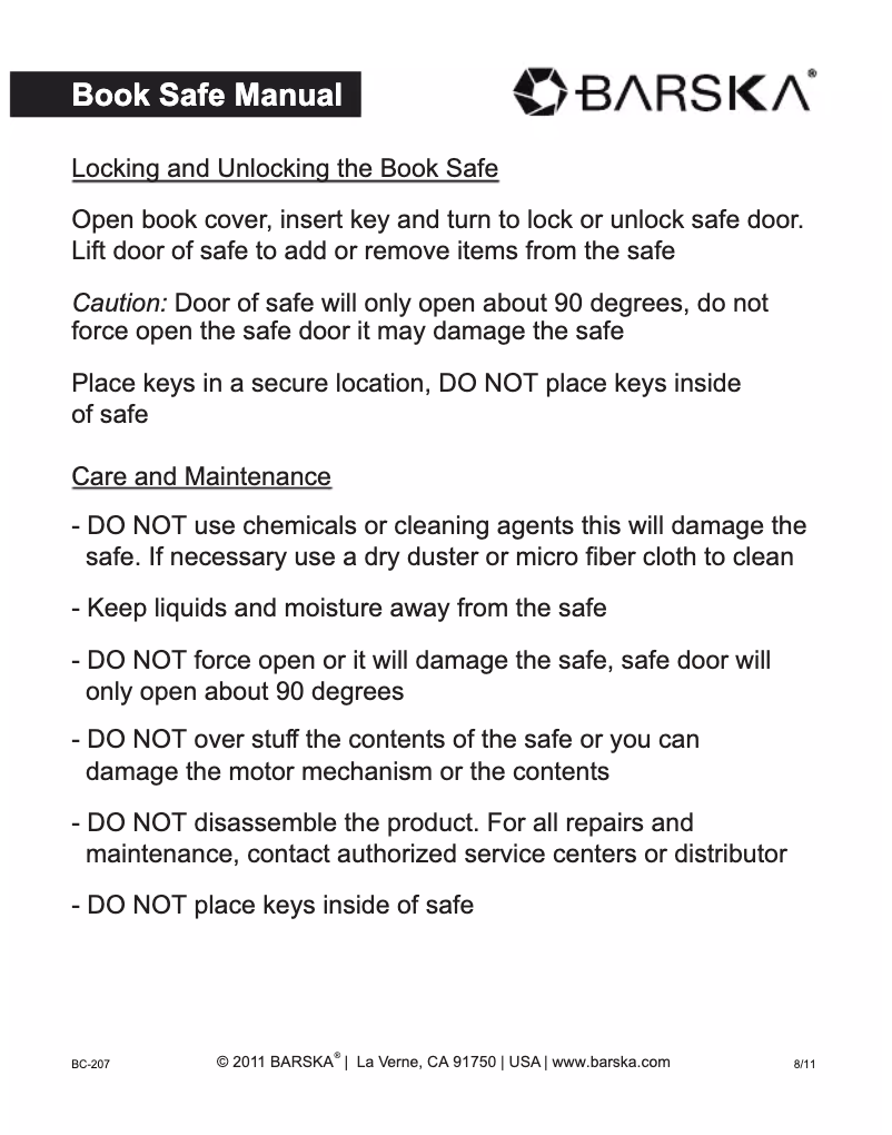 Page 1 de la notice Manuel utilisateur Barska AX11682