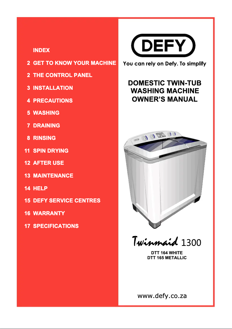 Page n°1 - Manuel utilisateur Defy DTL164