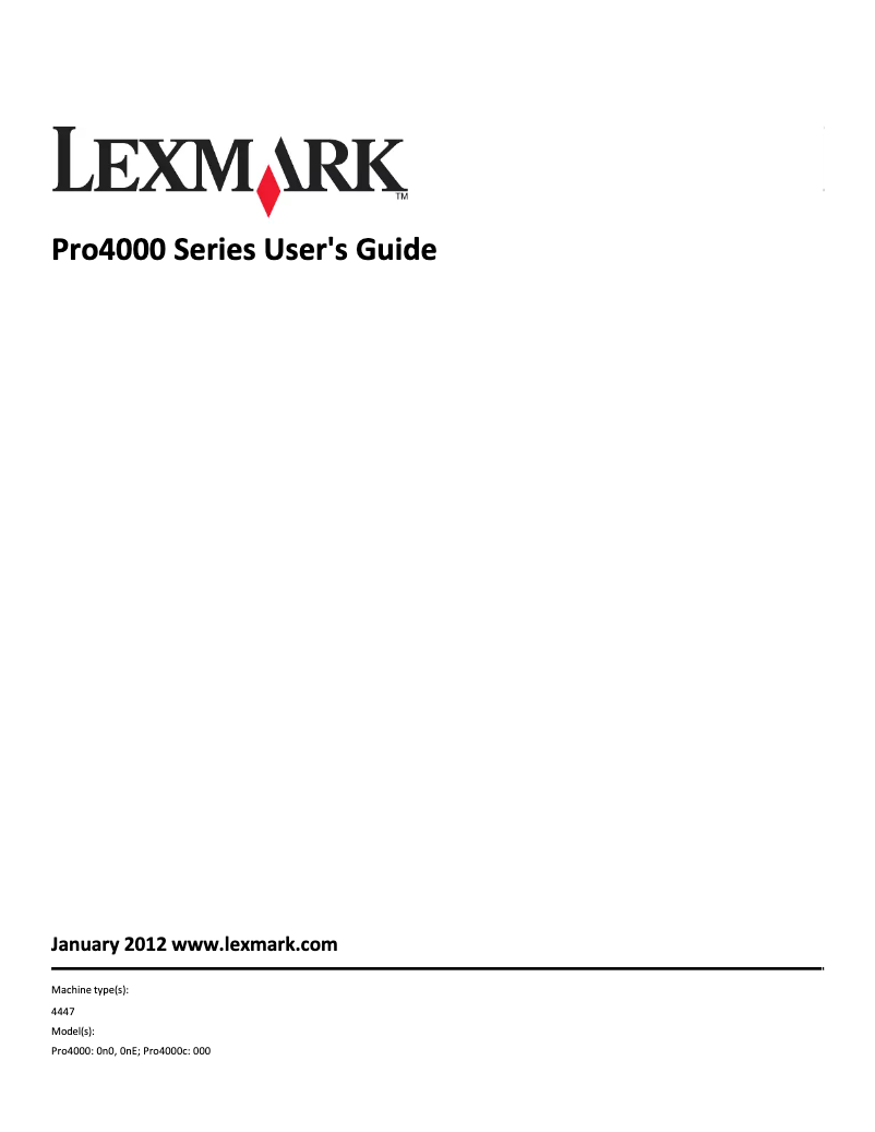 Page 1 de la notice Manuel utilisateur Lexmark OfficeEdge Pro 4000C