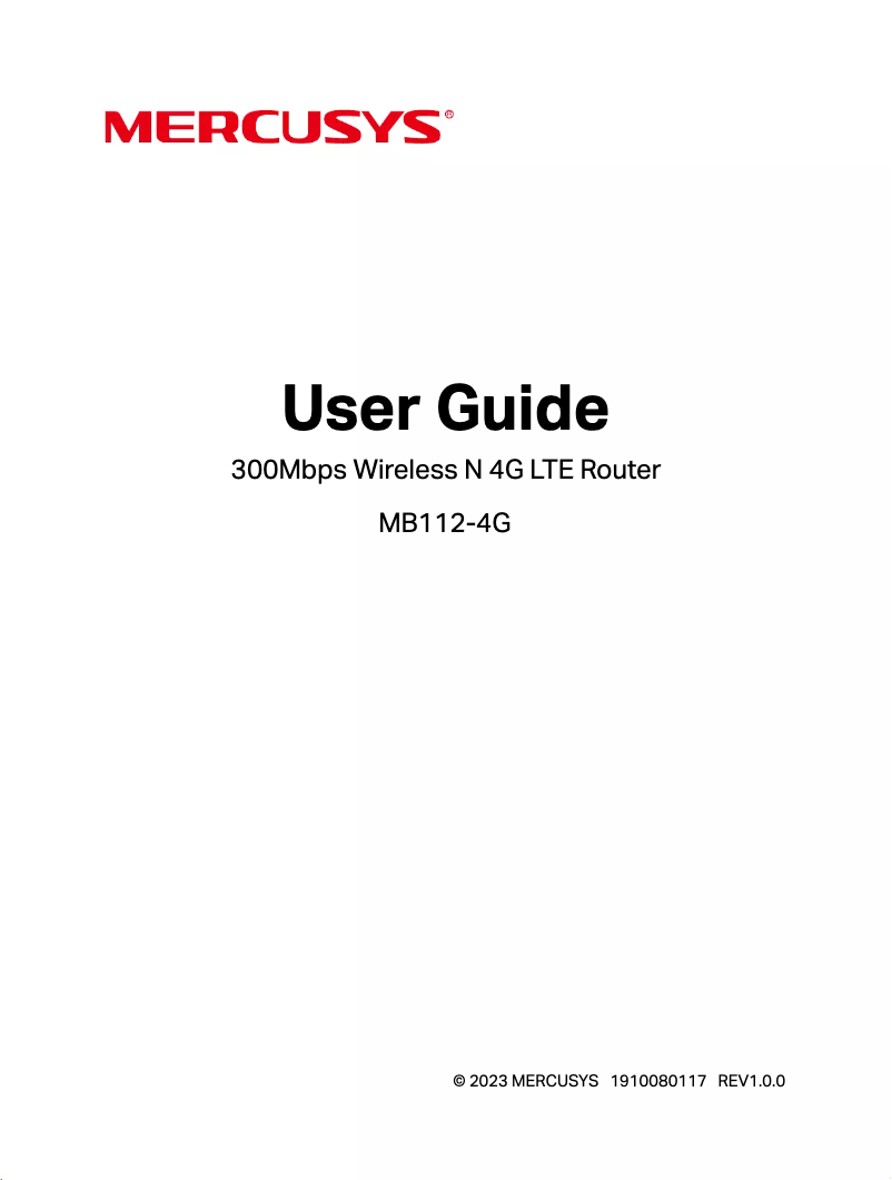 Page n°1 - Manuel utilisateur Mercusys MB112-4G