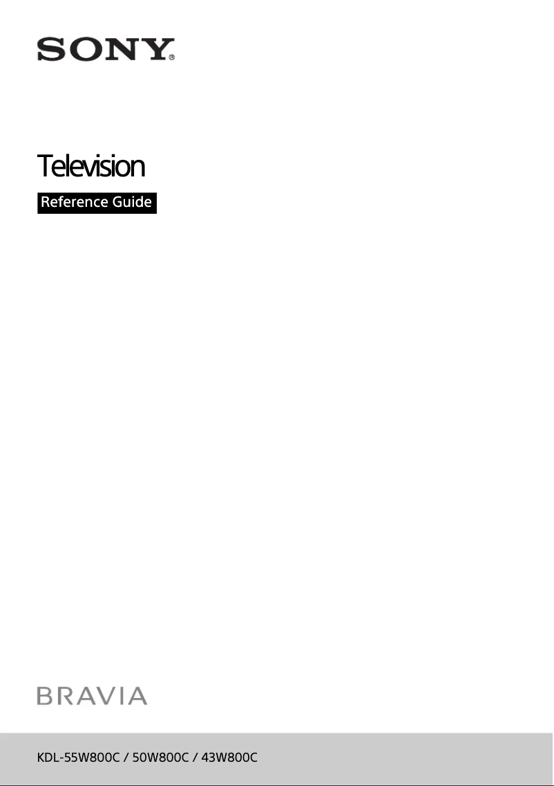 Page 1 de la notice Manuel utilisateur Sony KDL-43W800C