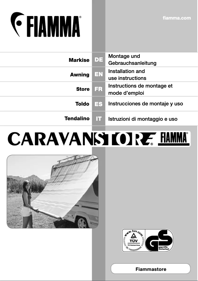 Page 1 de la notice Manuel utilisateur Fiamma CaravanStore