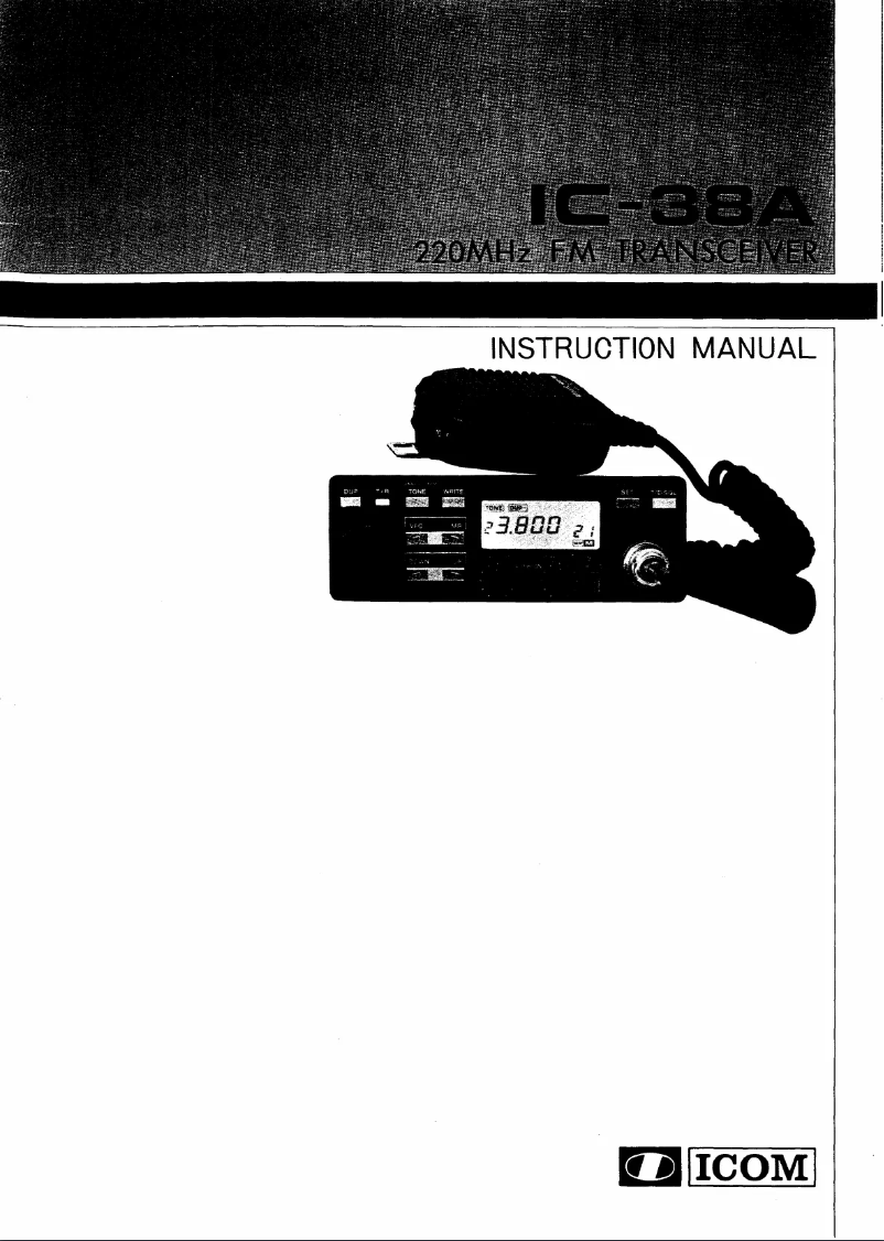Page n°1 - Manuel utilisateur ICOM IC-38A