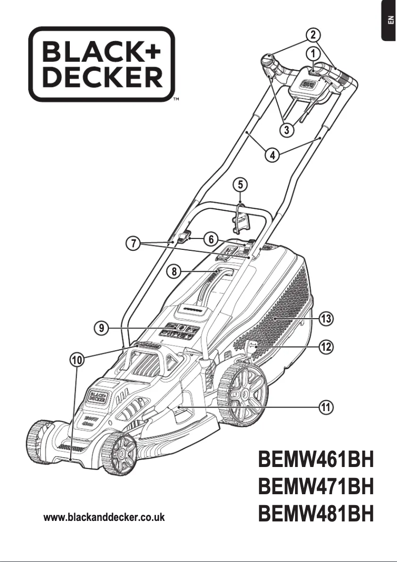 Page 1 de la notice Manuel utilisateur Black & Decker BEMW481BH-GB