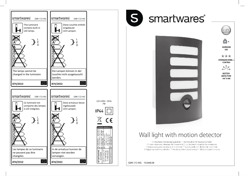Page 1 de la notice Manuel utilisateur Smartwares 10.048.04