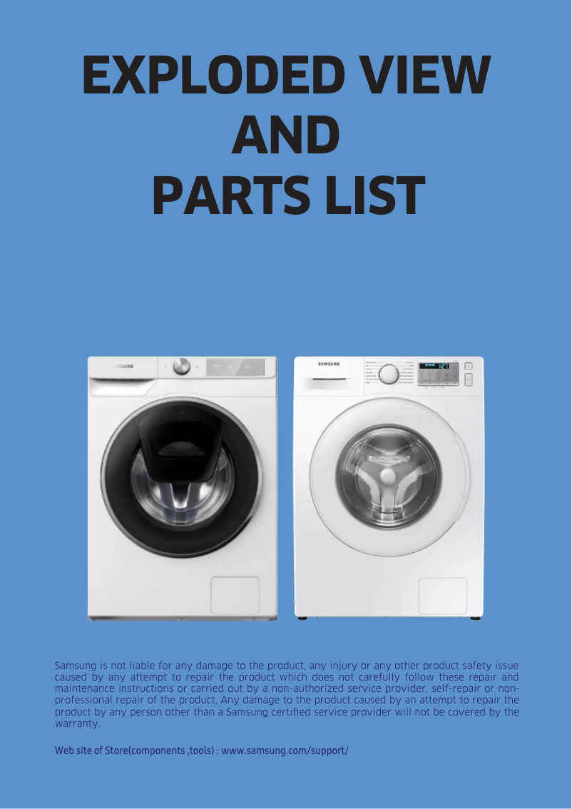 Page 1 de la notice Fiche technique Samsung WD80T634DBH