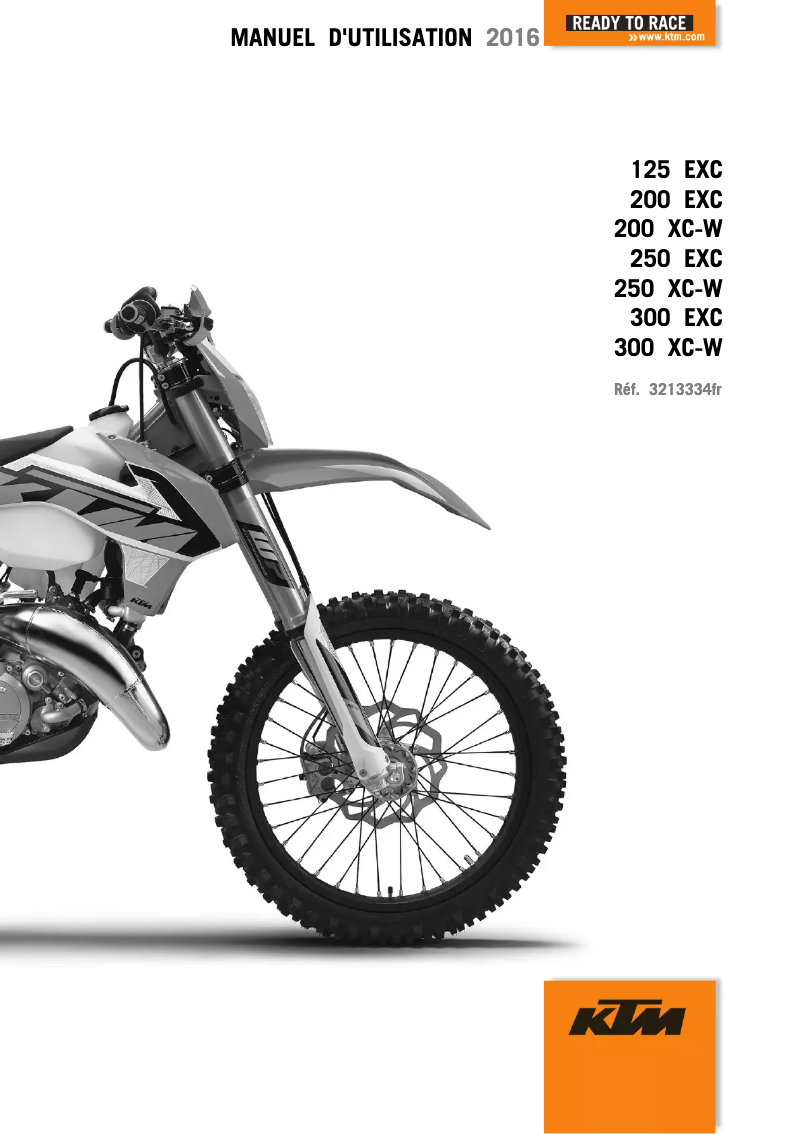 Page n°1 - Manuel utilisateur KTM 125 EXC (2016)