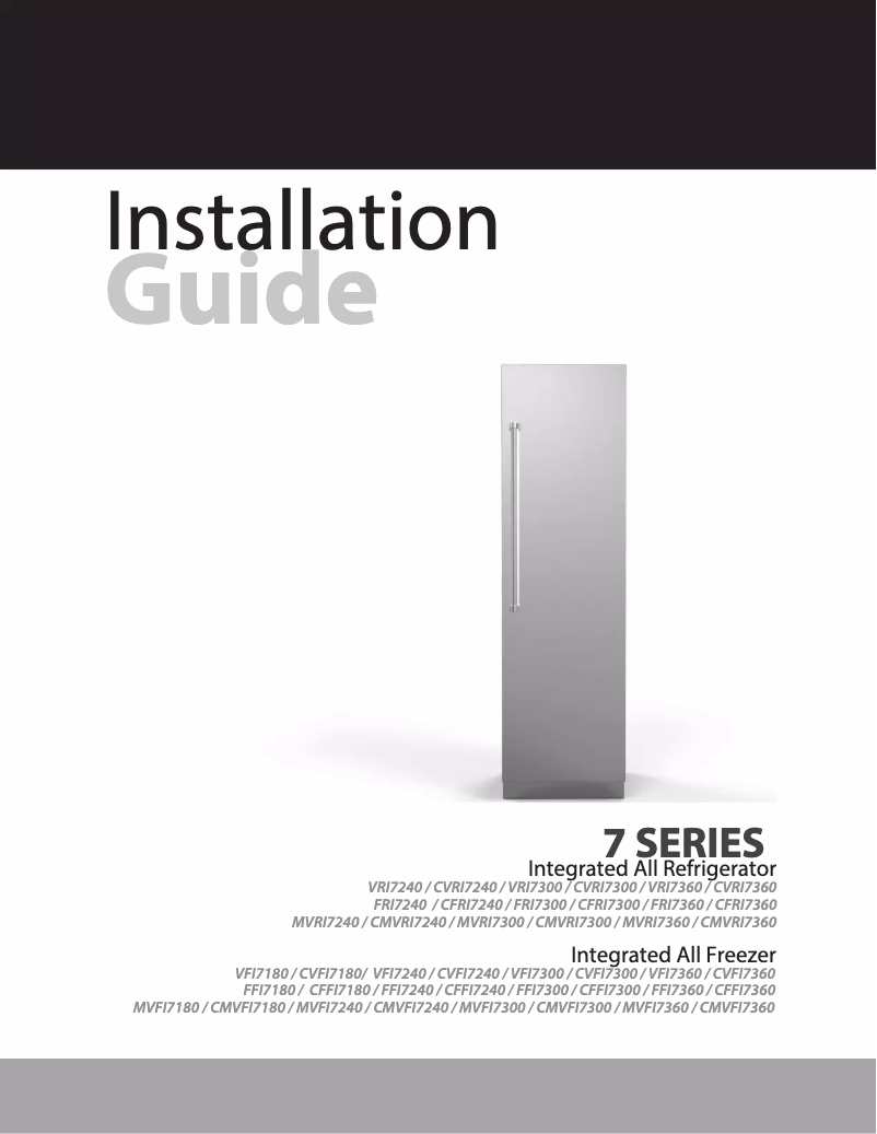Page 1 de la notice Guide d'installation Viking VRI7300WRBK