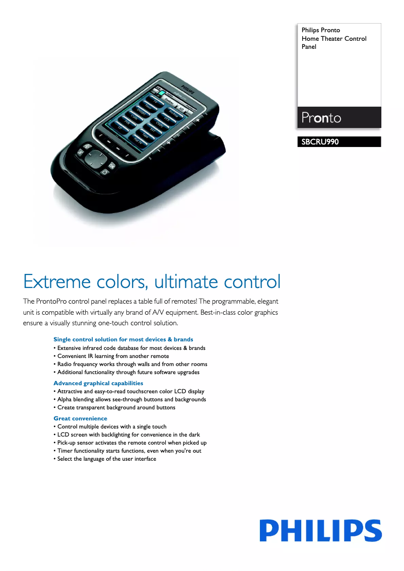 Image de la première page du manuel de l'appareil SBCRU950