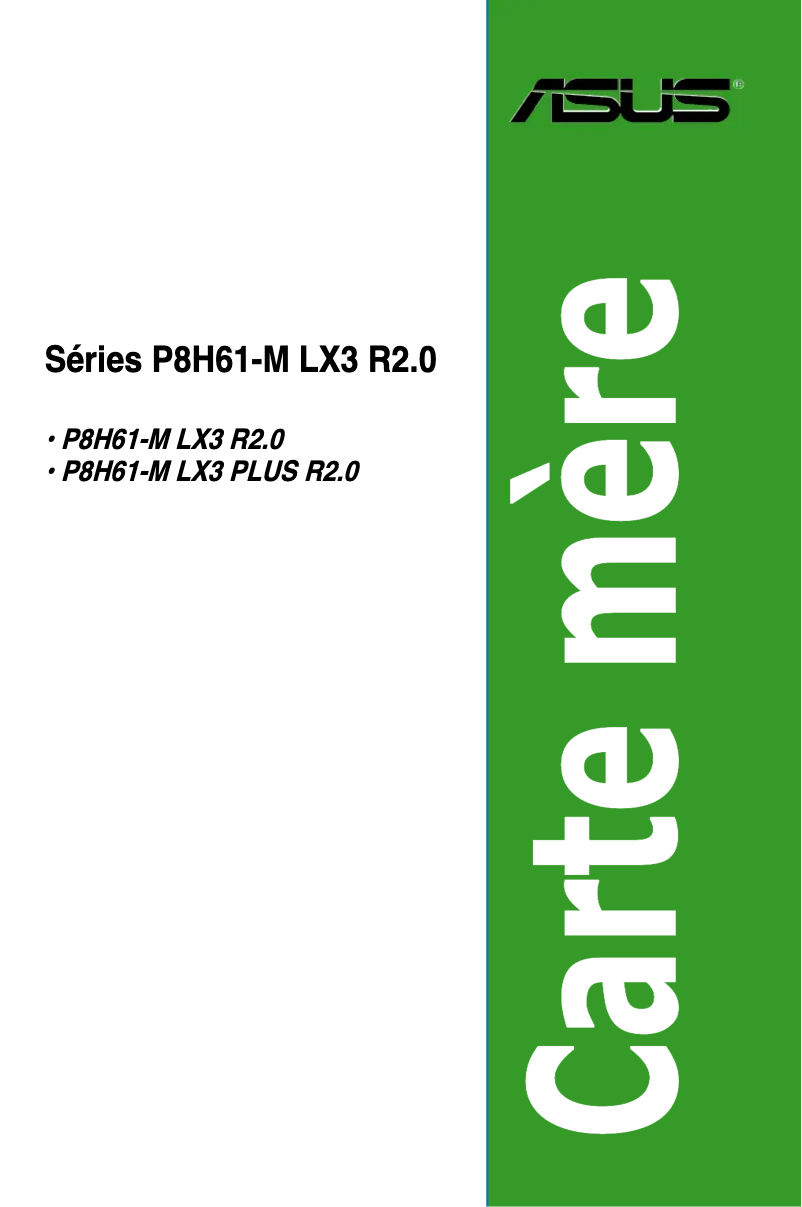 Image de la première page du manuel de l'appareil P8H61-M LX3 R2.0