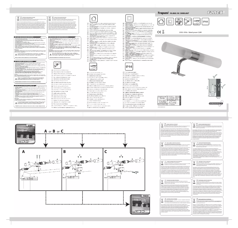 Page 1 de la notice Manuel utilisateur Ranex Trapani 3000.067