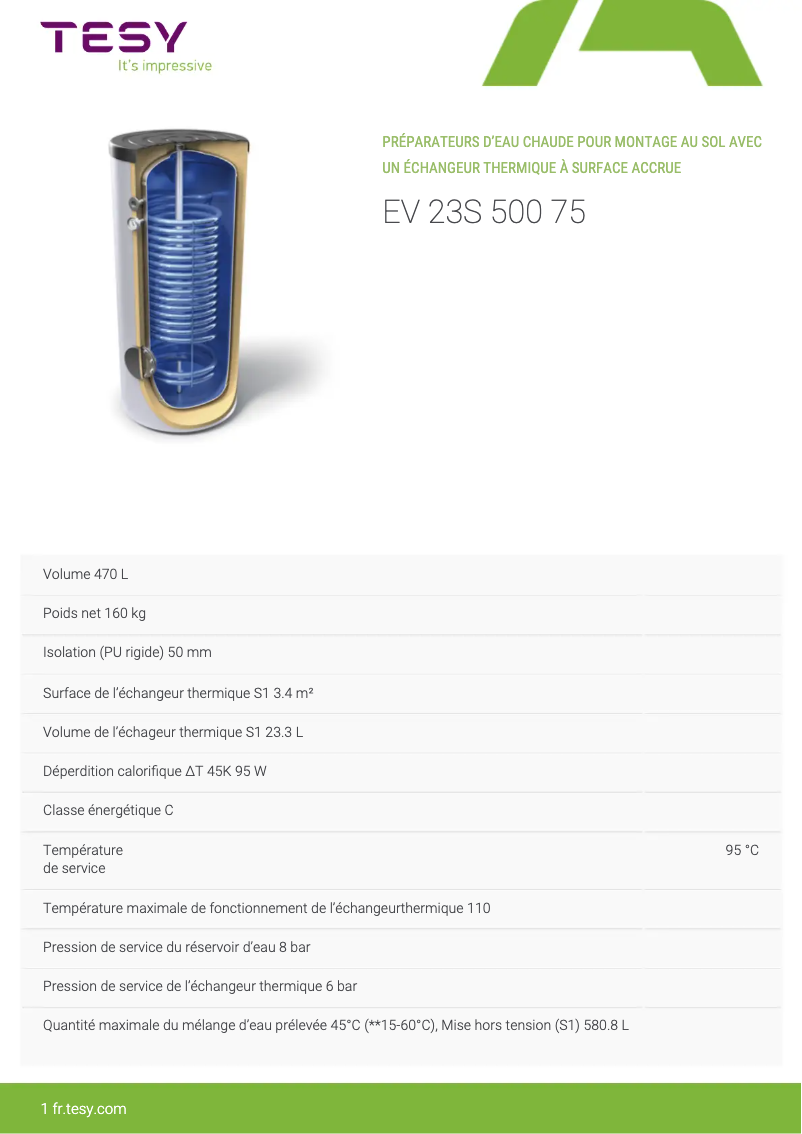 Image de la première page du manuel de l'appareil EV 23S 500 75