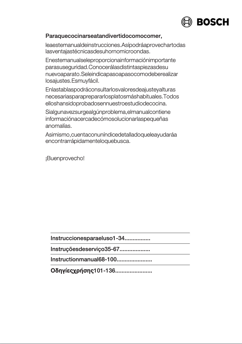 Page 1 of the manual User Manual Bosch HMT75M551