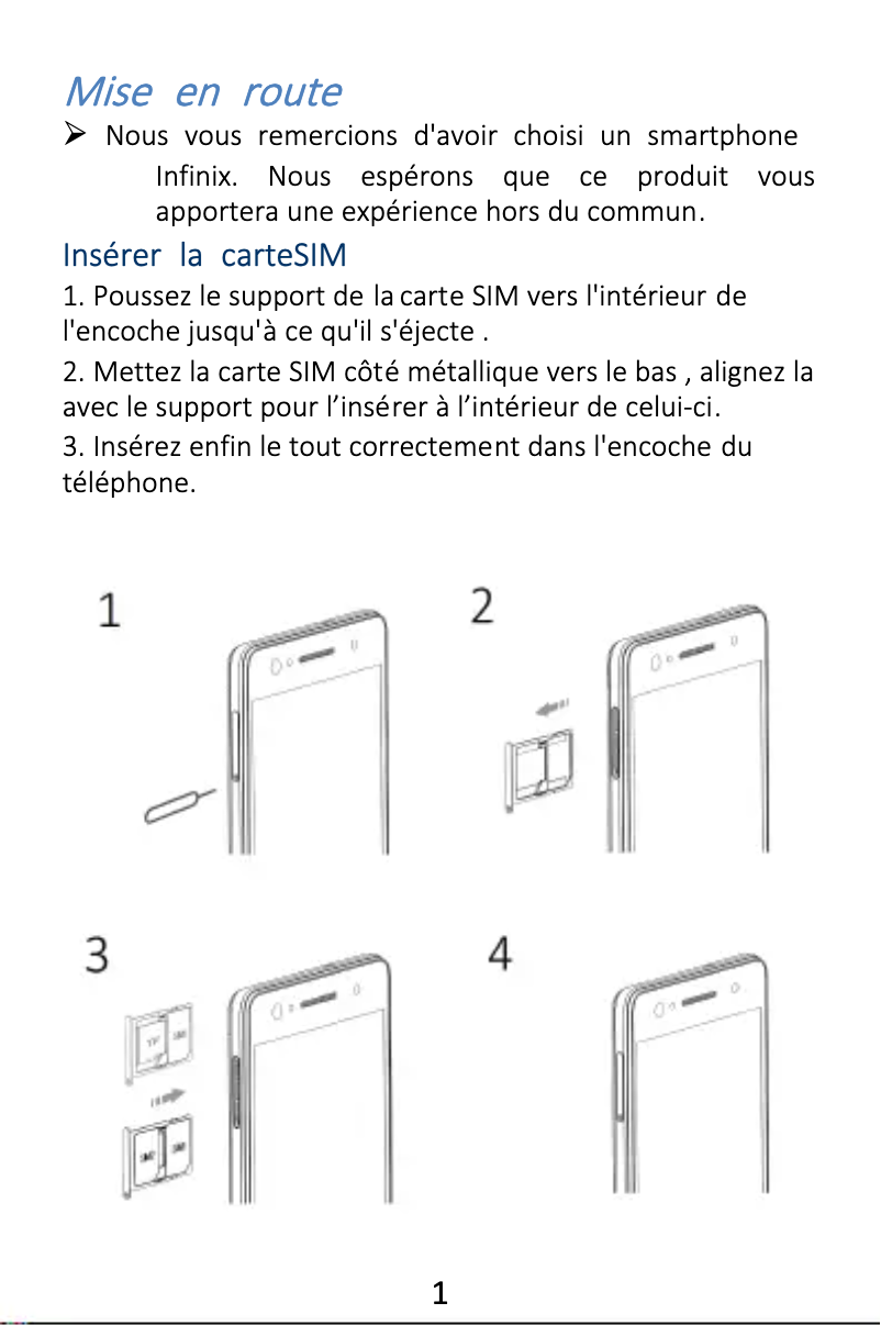 Page n°1 - Manuel utilisateur Infinix X521