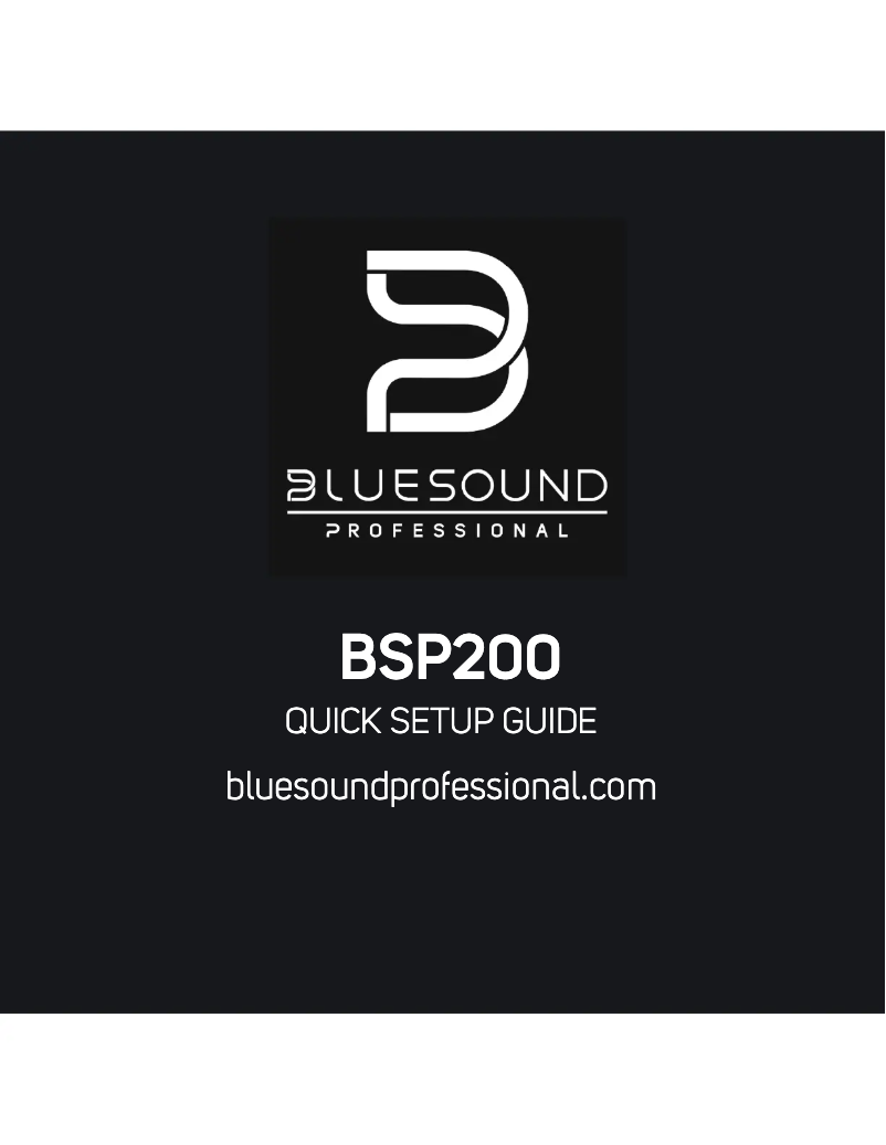Page 1 de la notice Manuel utilisateur Bluesound BSP200