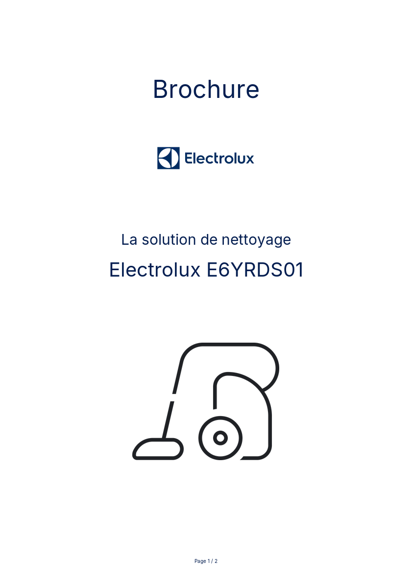 Page n°1 - Brochure Electrolux E6YRDS01
