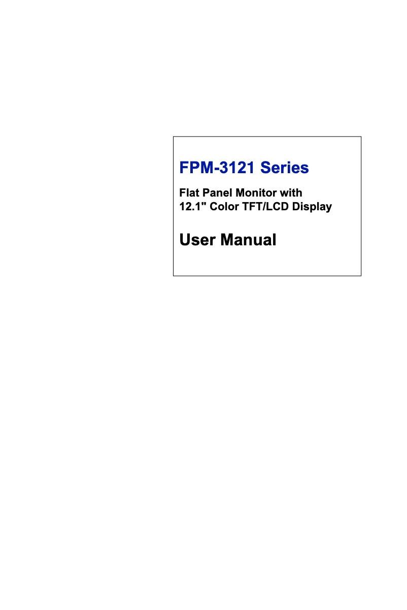 Page n°1 - Manuel utilisateur Advantech FPM-3121G-R3BE