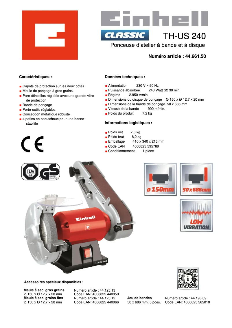 Image de la première page du manuel de l'appareil TH-US 240