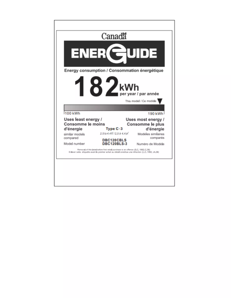 Page 1 de la notice Label énergétique Danby DBC120CBLS