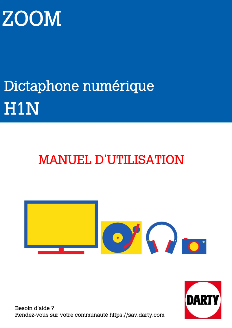 Page 1 de la notice Manuel utilisateur Zoom H1n