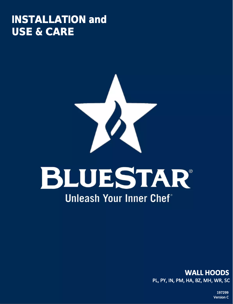 Page n°1 - Manuel utilisateur BlueStar BS-INCL60SS