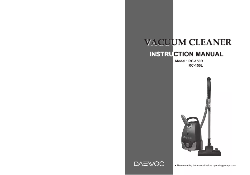 Page 1 de la notice Manuel utilisateur Daewoo RC-150R