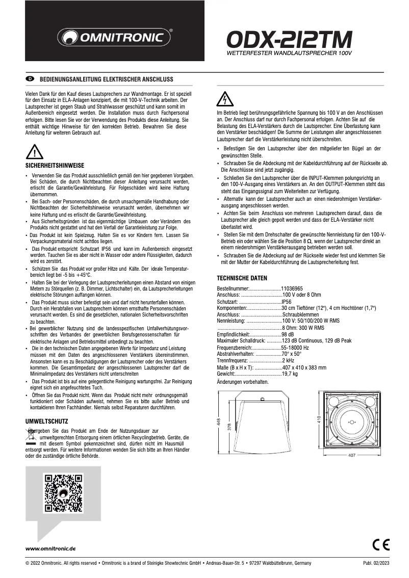 Página 1 del manual Manual de usuario Omnitronic ODX-212TM