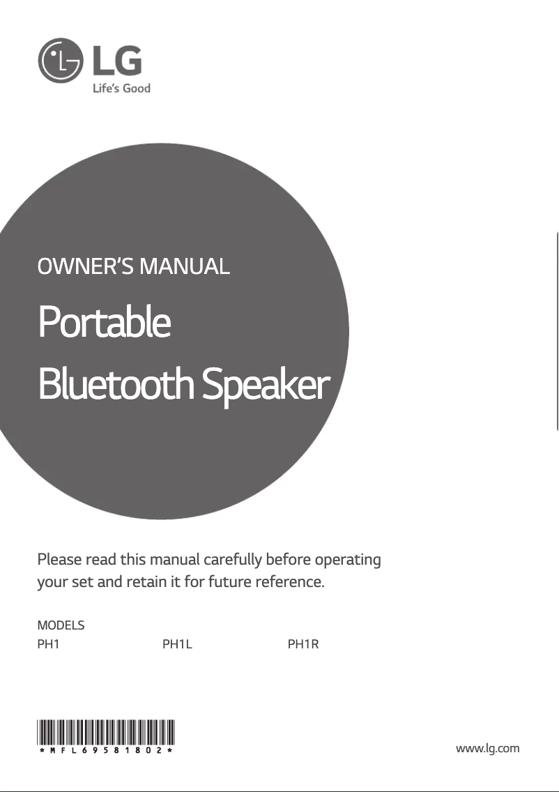 Página 1 del manual Manual de usuario LG PH1L