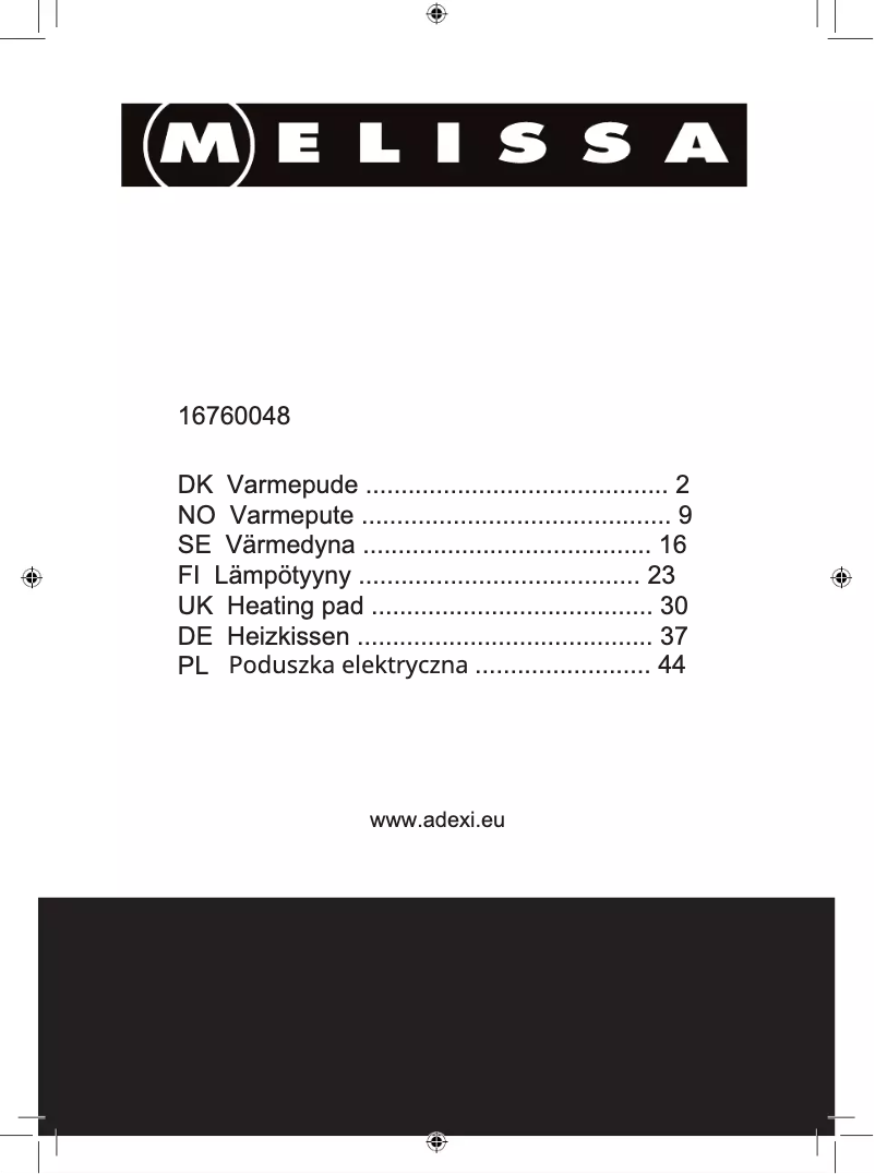 Page 1 de la notice Manuel utilisateur Melissa 16760048