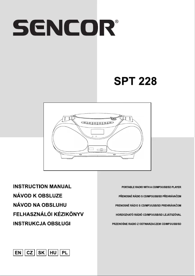 Image de la première page du manuel de l'appareil SPT 228 BG