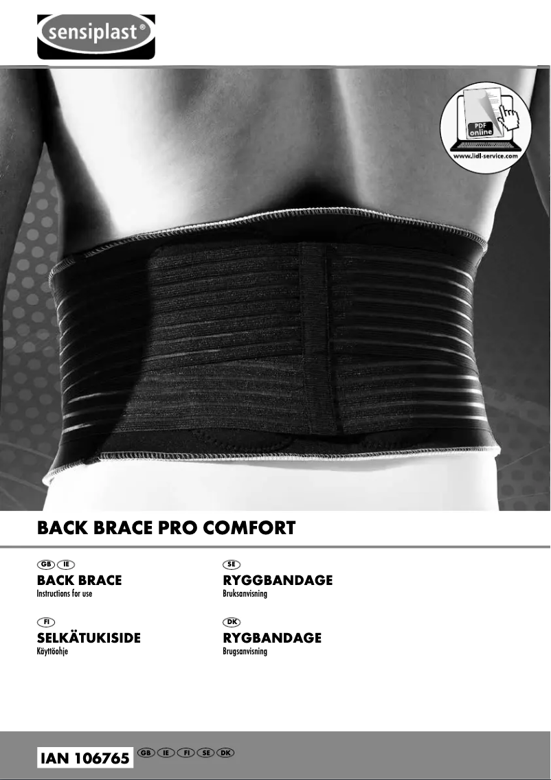 Page 1 de la notice Manuel utilisateur Sensiplast IAN 106765