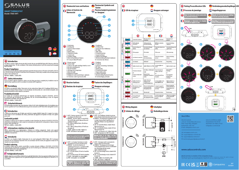 Page 1 de la notice Manuel utilisateur Salus IT800 WIFI