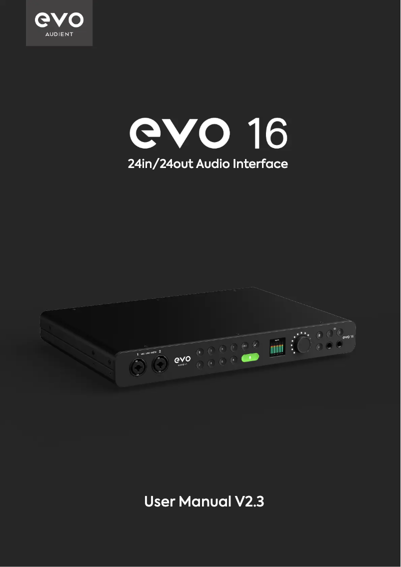 Page n°1 - Manuel utilisateur Audient EVO 16