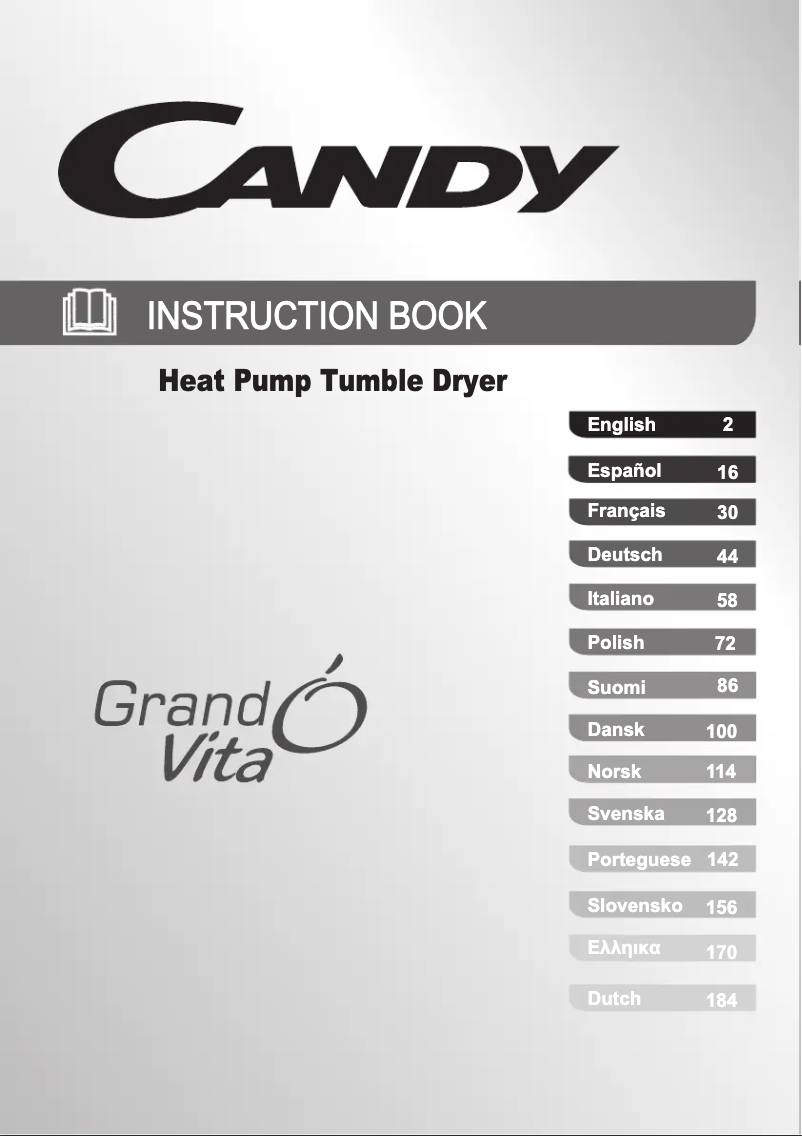 Page 1 of the manual User Manual Candy GVH D813A1