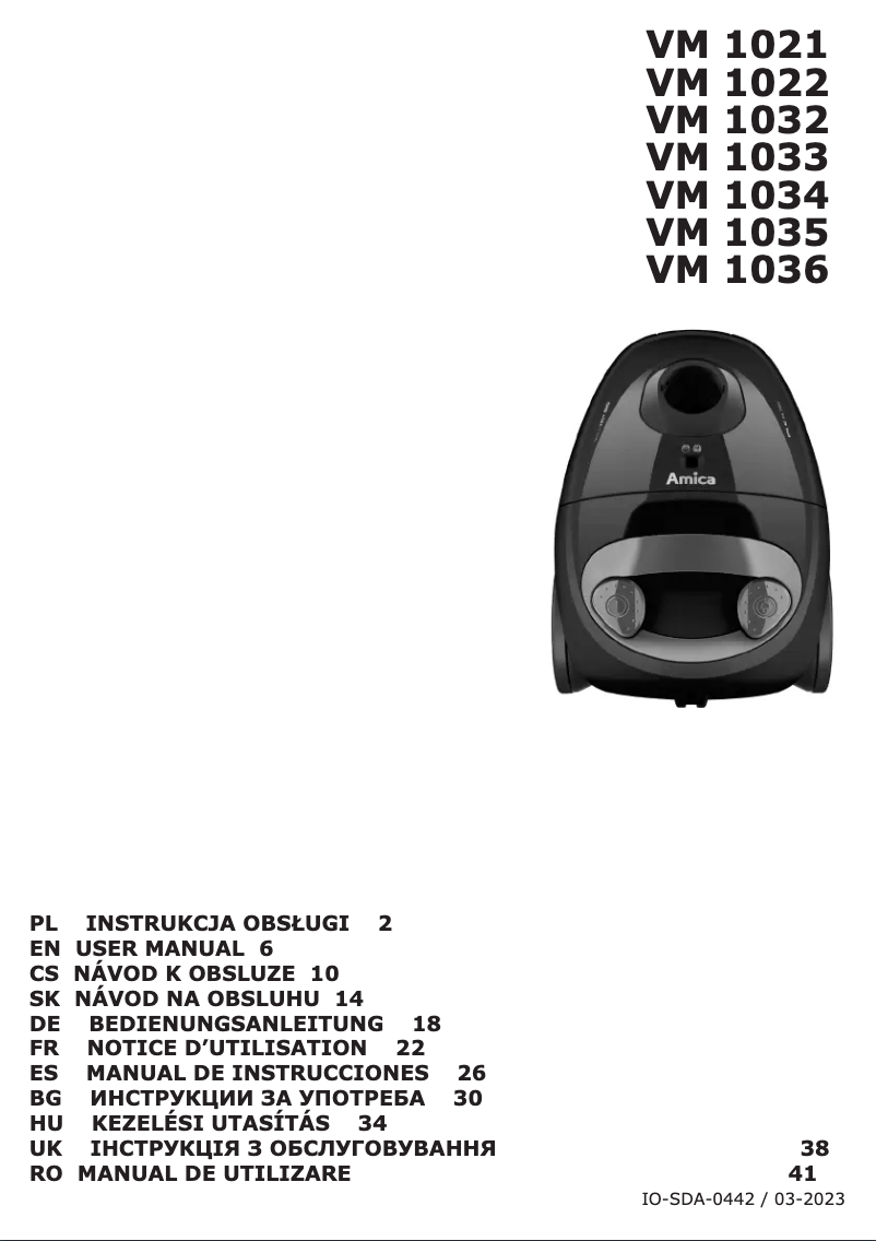 Página 1 del manual Manual de usuario Amica Ora VM 1035