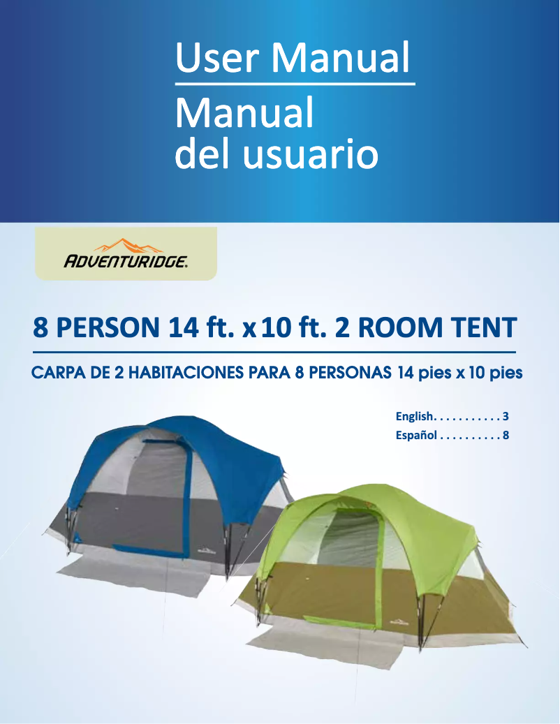 Image de la première page du manuel de l'appareil 14' x 10' 8 Person 2 Room Tent 45173