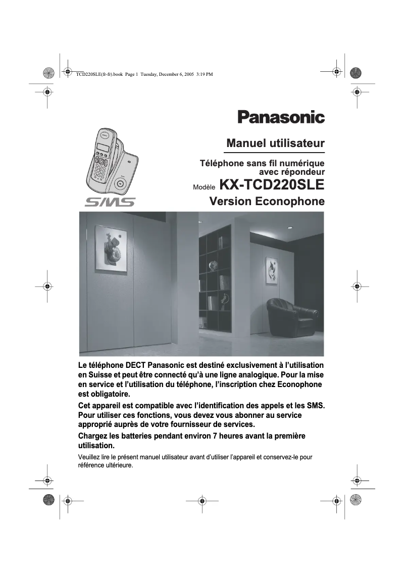 Página 1 del manual Manual de usuario Panasonic KX-TCD220SLE