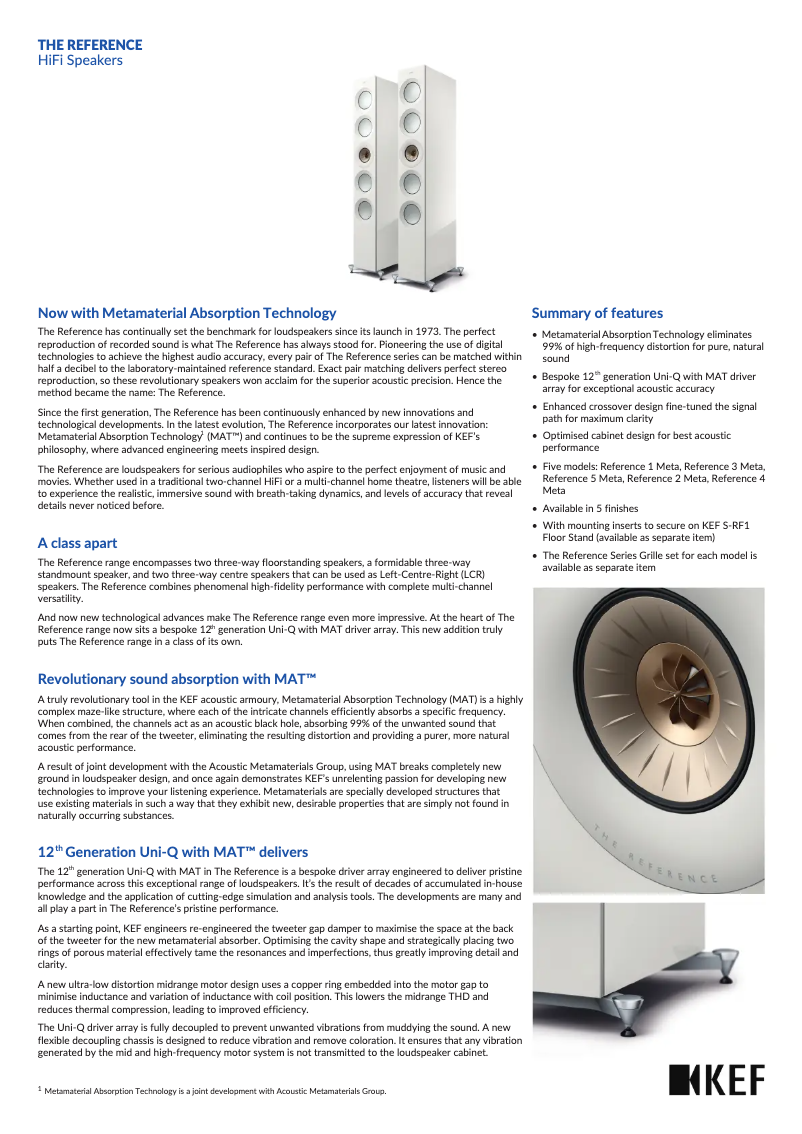 Page n°1 - Manuel utilisateur KEF Reference 4c