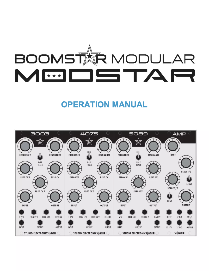 Page 1 de la notice Manuel utilisateur Studio Electronics Boomstar Modular VCA2