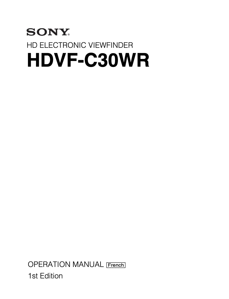 Página 1 del manual Manual de usuario Sony HDVF-C30WR