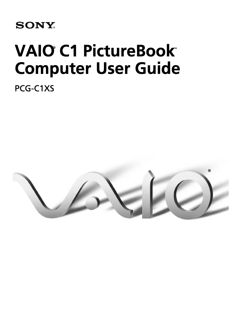 Page n°1 - Manuel utilisateur Sony Vaio PCG-C1XS