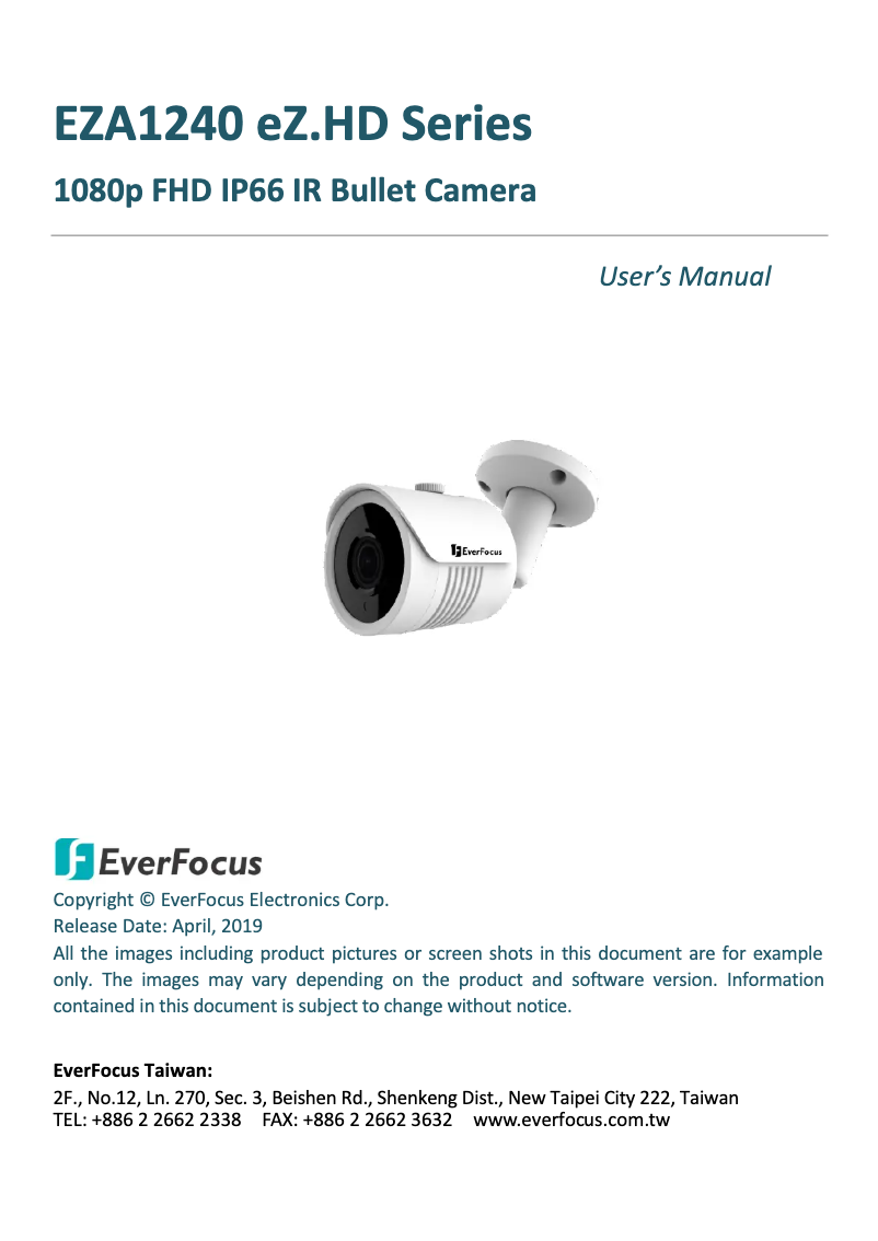 Page n°1 - Manuel utilisateur EverFocus EZA1240
