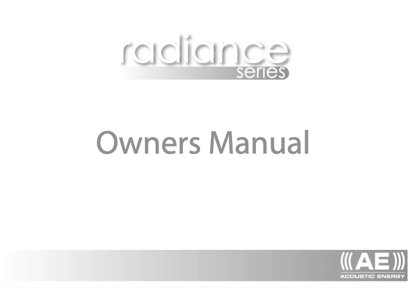 Image de la première page du manuel de l'appareil Radiance