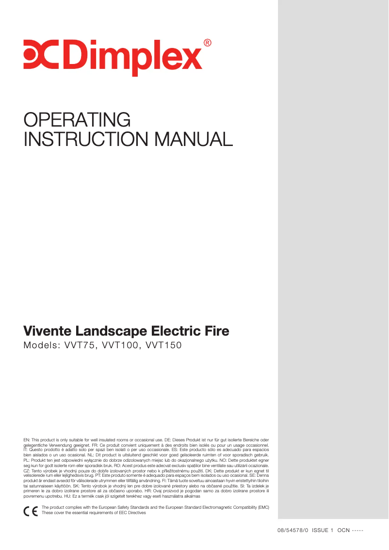 Page 1 de la notice Manuel utilisateur Dimplex VVT75