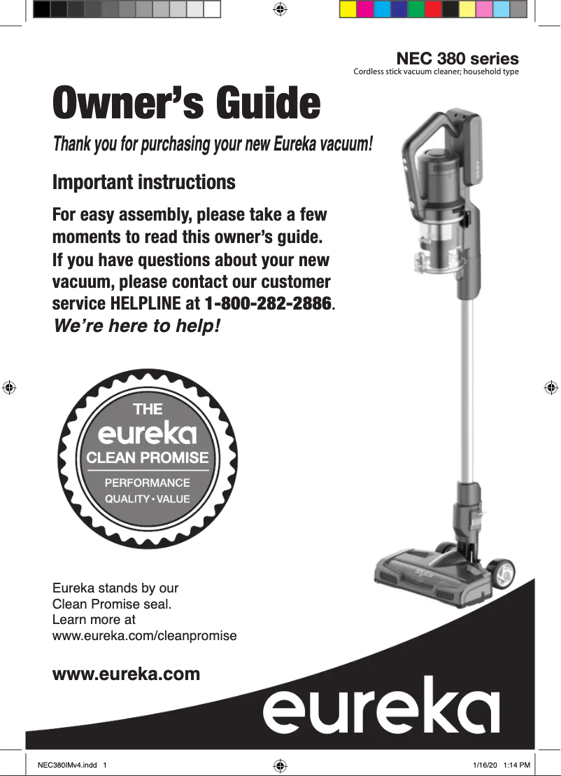 Página 1 del manual Manual de usuario Eureka Stylus NEC380