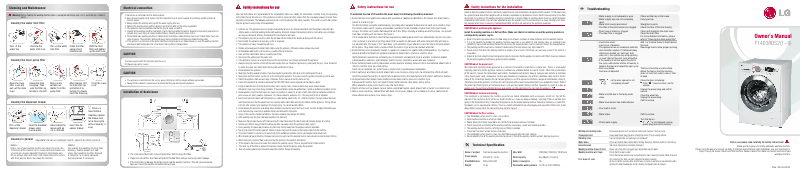 Page 1 de la notice Manuel utilisateur LG F1403RDS25