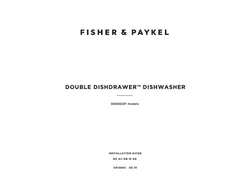 Page n°1 - Guide d'installation Fisher & Paykel DD60DDFX9