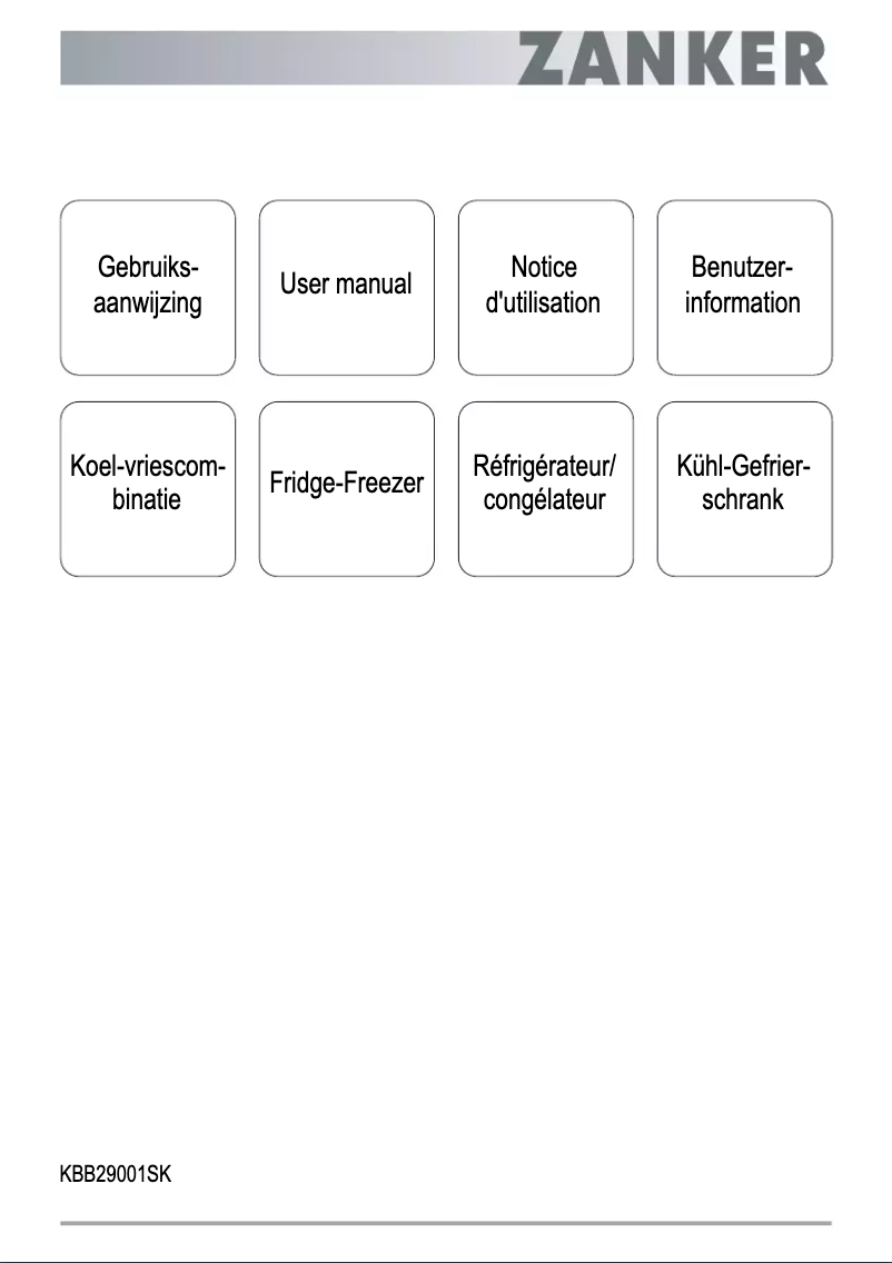 Page 1 de la notice Manuel utilisateur Zanker KBB29001SK