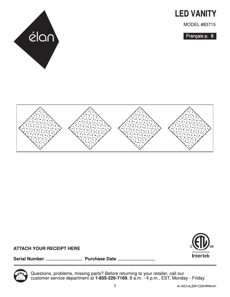 Page 1 de la notice Manuel utilisateur Elan Gorve 83715